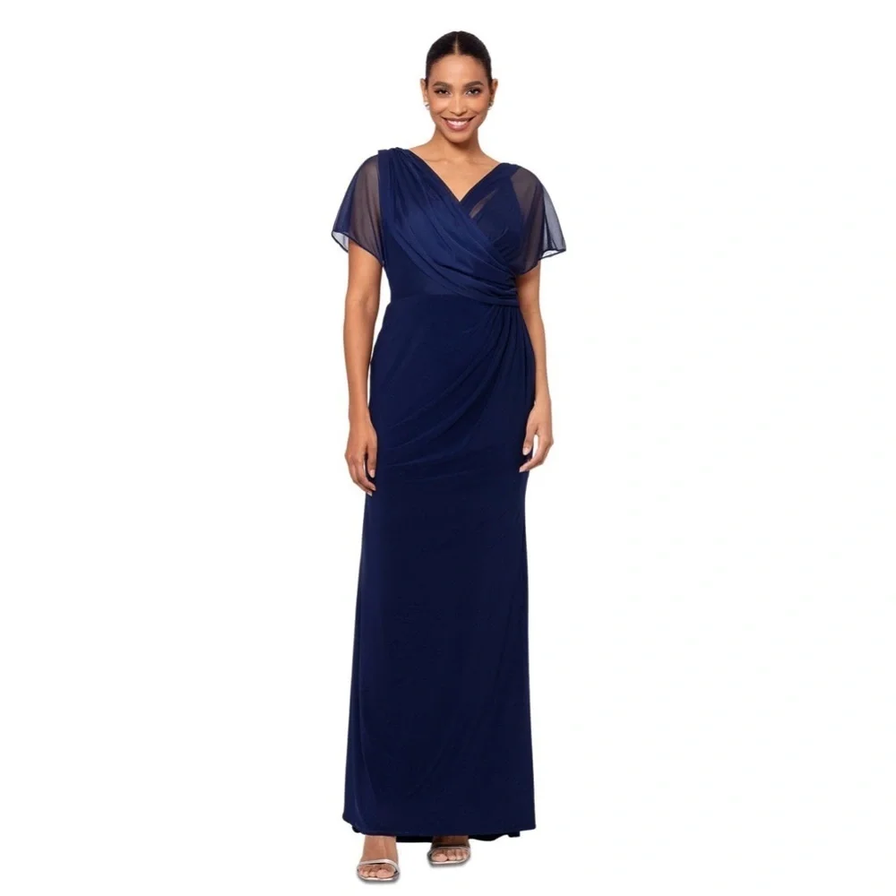 Betsy & Adam Navy Blue Maxi Dress - Picture 1 of 12
